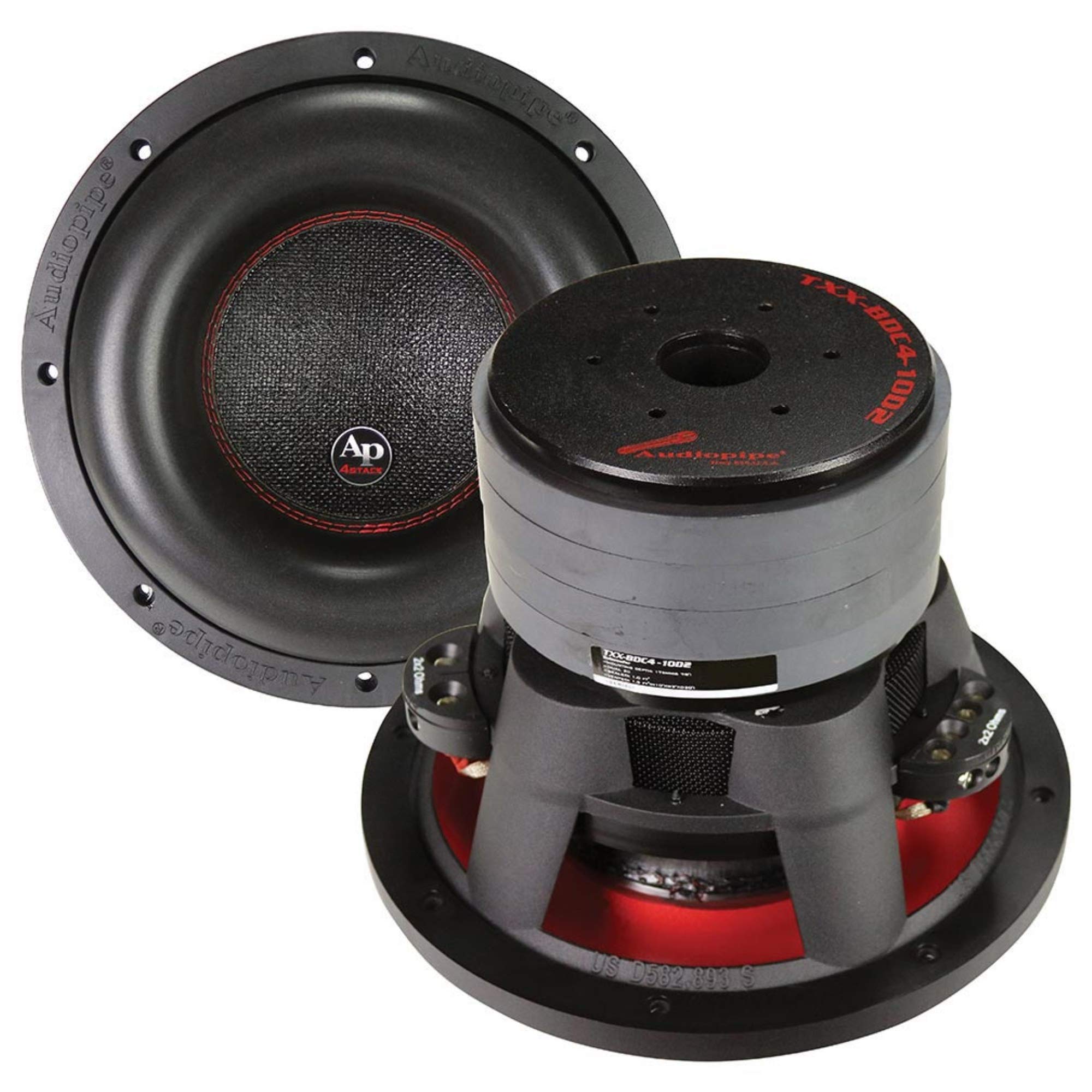 Amazon.com: Audiopipe TXX-BDC4-10D2 10-inch Woofer Dual 2 Ohm